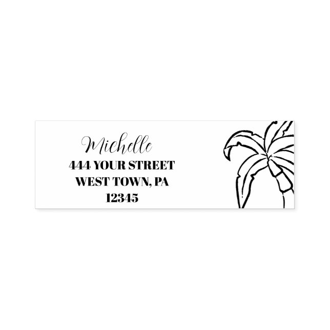 Palm Trees  Personalised  Self- Self-inking Stamp (Design)