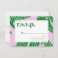 Palm Trees Pink & Green Tropical Beach Wedding