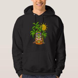 Palm Trees Polynesian Tiki Mask Hawaiian Statue To Hoodie