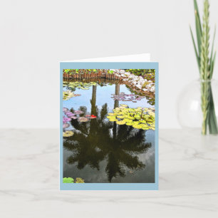 "PALM TREES REFLECTED IN LILY POND" NOTE CARD