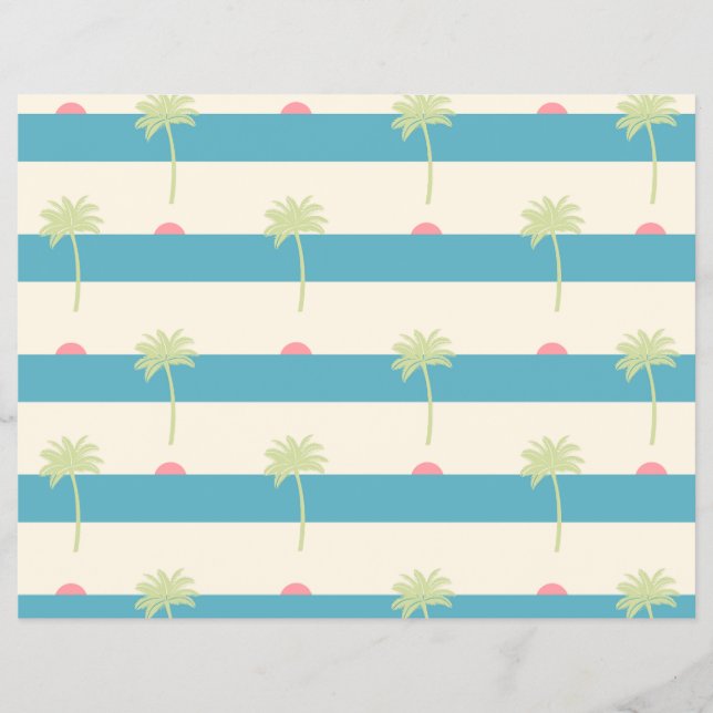 palm trees scrapbooking paper (Front)