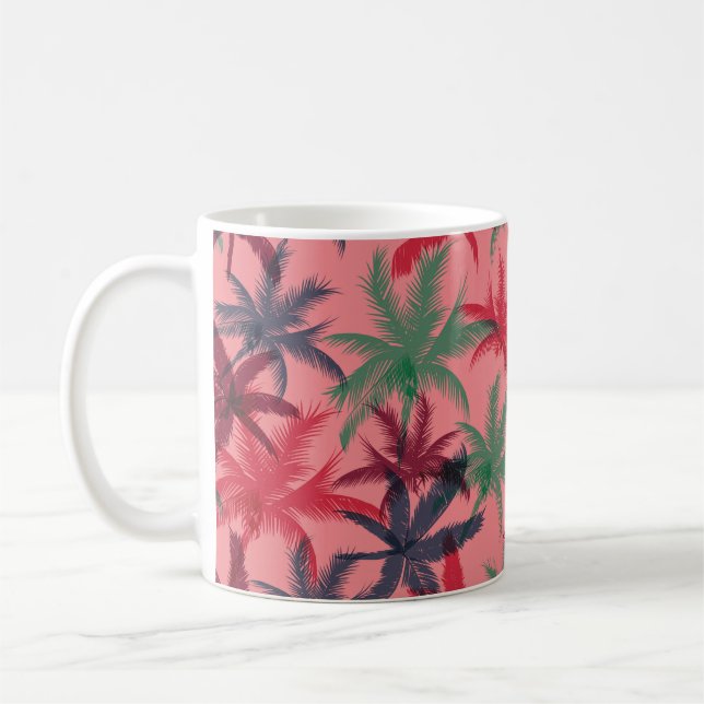 Palm trees seamless pattern coffee mug (Left)