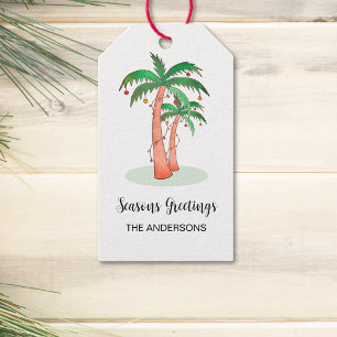 Palm Trees Seasons Greetings Gift Tags
