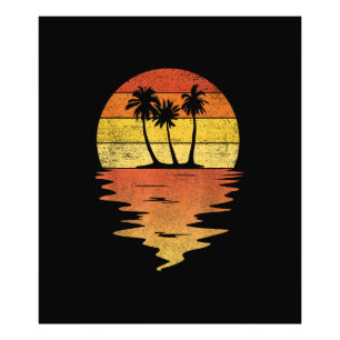 Palm Trees Shirt Retro Sunset 70s Vintage Palm Tre Photo Print