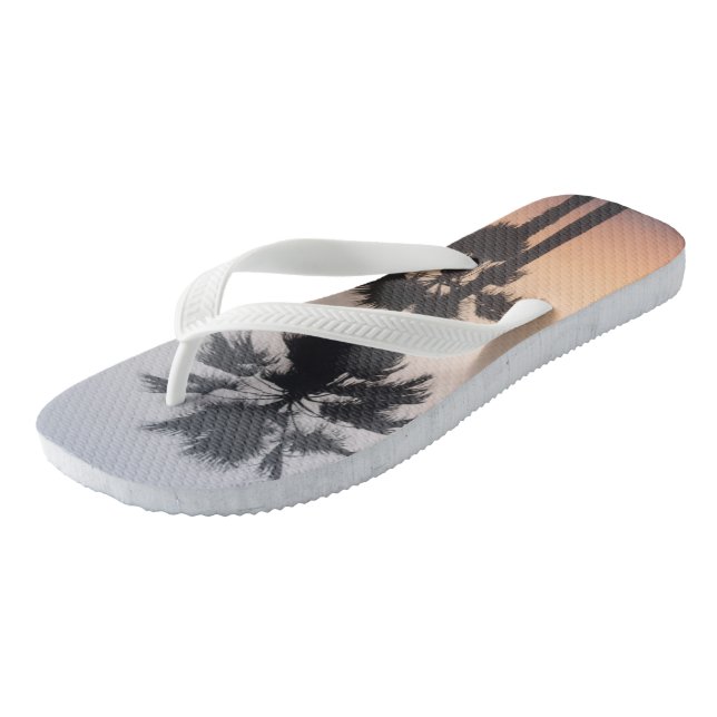 Palm Trees Silhouettes at Dusk Jandals (Angled)