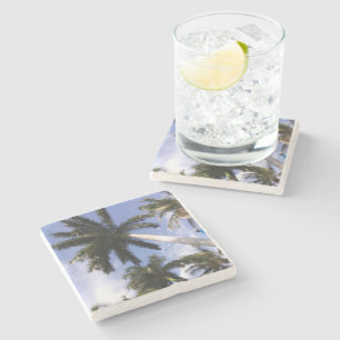Palm trees stone coaster set