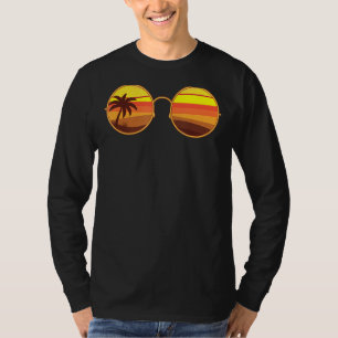 Palm Trees Summer Vibes Beach Sunglasses Tropical T-Shirt