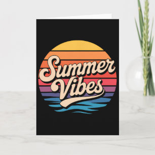 Palm Trees Summer Vibes Retro Surf Sunset Beach Card