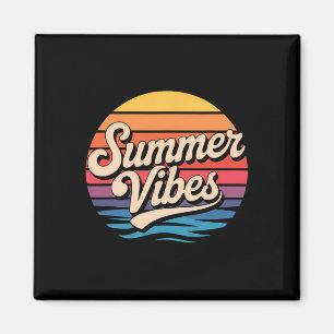 Palm Trees Summer Vibes Retro Surf Sunset Beach Magnet