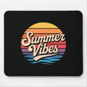 Palm Trees Summer Vibes Retro Surf Sunset Beach Mouse Pad