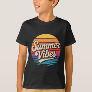 Palm Trees Summer Vibes Retro Surf Sunset Beach T-Shirt