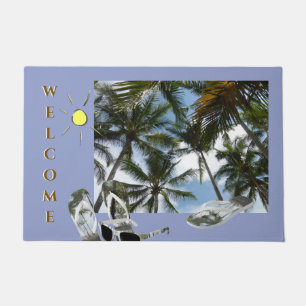 Palm Trees Sunny WELCOME Cust. Doormat