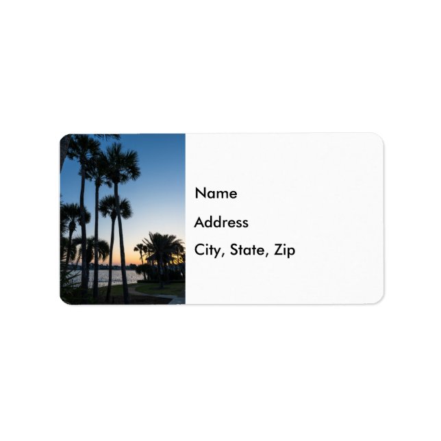 Palm Trees Sunrise Destin Florida Address Label (Front)