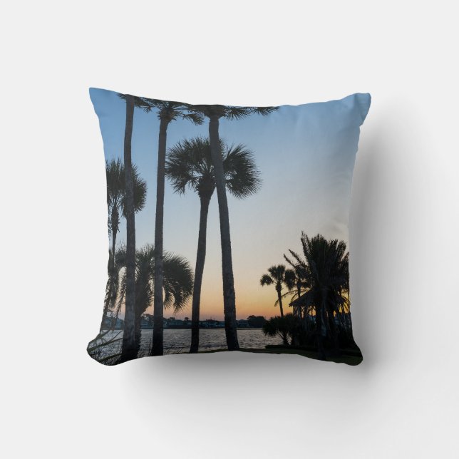 Palm Trees Sunrise Destin Florida Pillow (Front)