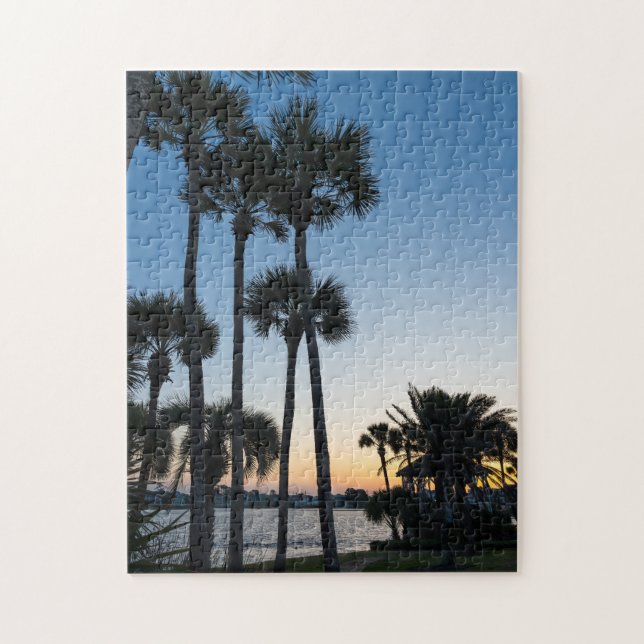 Palm Trees Sunrise Destin Florida Puzzle (Vertical)
