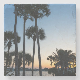 Palm Trees Sunrise Destin Florida Stone Coaster