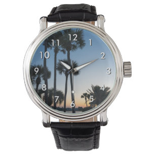 Palm Trees Sunrise Destin Florida Wrist Watch