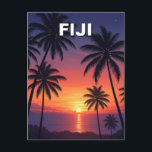 Palm Trees Sunset in Fiji Postcard<br><div class="desc">Fiji is a tropical paradise in the heart of the South Pacific, made up of over 300 islands known for their turquoise lagoons, white-sand beaches, and vibrant coral reefs. The two main islands, Viti Levu and Vanua Levu, host most of the population and offer a mix of modern resorts, traditional...</div>