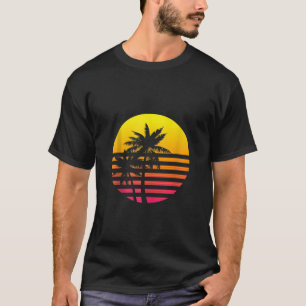 Palm Trees Sunset Summer Vacation Tropical Beach A T-Shirt