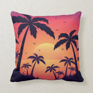 Palm Trees Sunset Sunset Ceramic Ornament Cushion