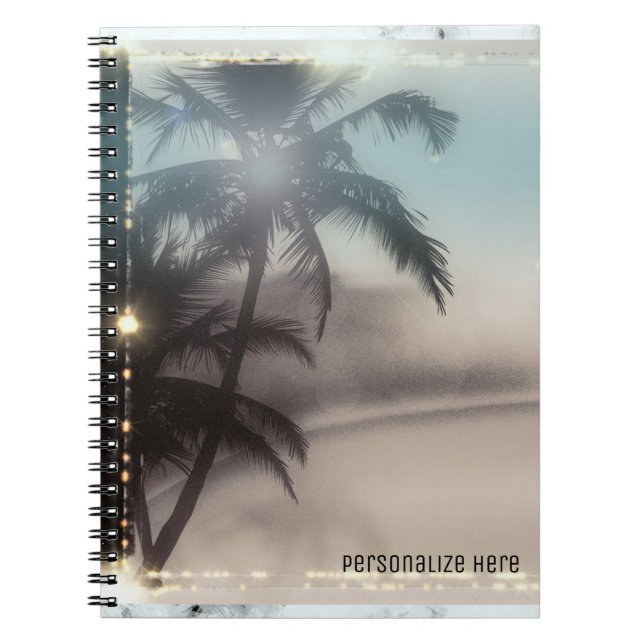 Palm Trees Tropical Beach Personalised Notebook (Front)
