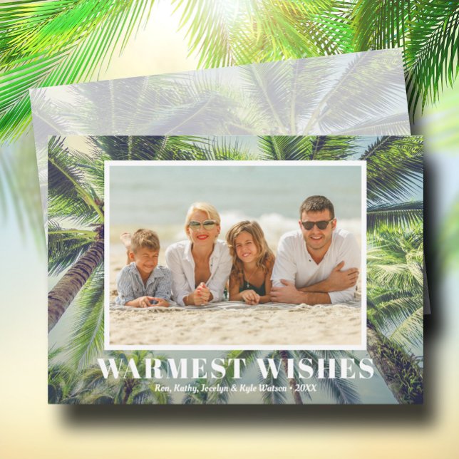 Palm Trees Tropical Christmas Photo Holiday Card (Palm Trees Tropical Christmas Photo Holiday Cards)