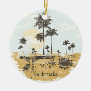 Palm Trees Tropical Hawaiian Christmas Ornament