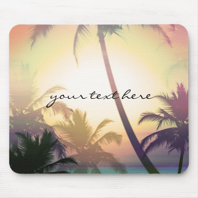 Palm Trees Tropical Heat Beach Summer Mouse Pad (Front)