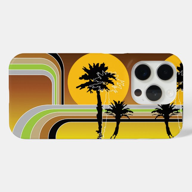 Palm Trees Tropical Retro Beach Sunset Stripes Mod Case-Mate iPhone Case (Back (Horizontal))