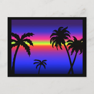Palm Trees Tropical Sunset Postcard