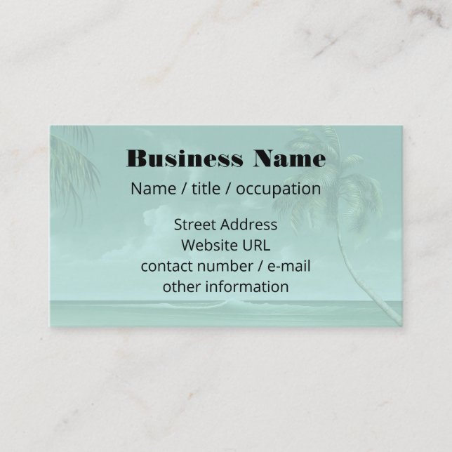 Palm Trees Tropical Themed Business Cards (Front)