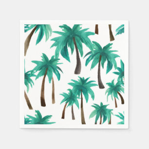 Palm Trees Tropical Watercolor  Napkin