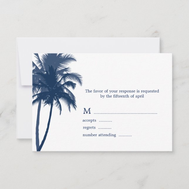 Palm Trees Tropical Wedding Response Cards (Front)