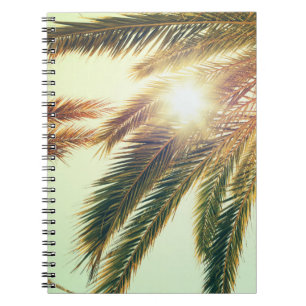 Palm Trees, Vintage Toned Sky. Notebook