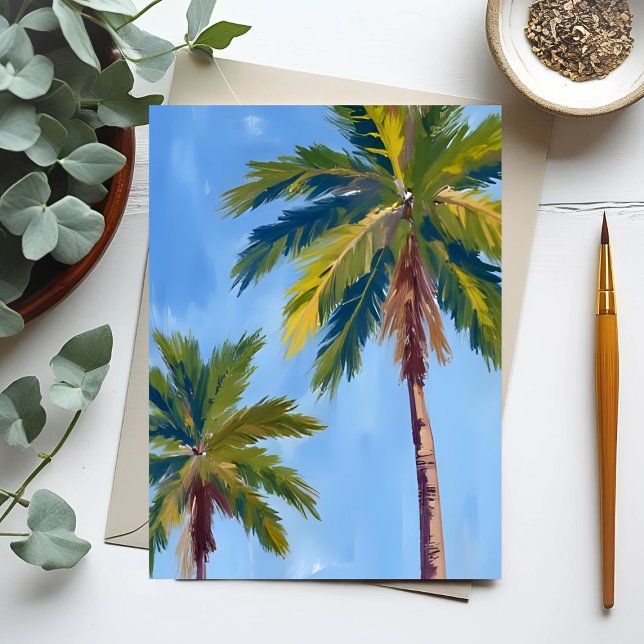 Palm Trees Watercolor Tropical Card (Creator Uploaded)