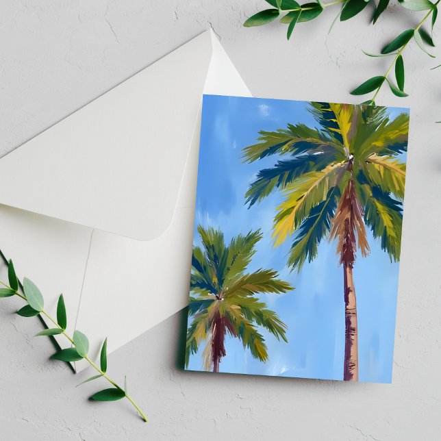 Palm Trees Watercolor Tropical Card (Creator Uploaded)