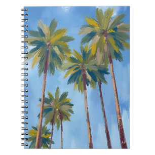 Palm Trees Watercolor Tropical Painted Notebook