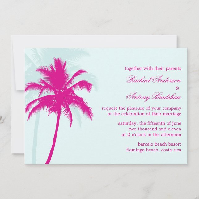 Palm Trees Wedding Invitation (Front)
