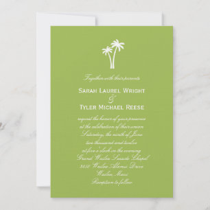 Palm Trees Wedding Invitation - Lime