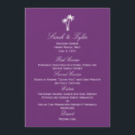 Palm Trees Wedding Menu Card - Purple<br><div class="desc">A contemporary design with a touch of tropical flavour,  this Palm Trees collection makes an elegant complement to your seaside celebration. Matching components available at berryberrysweet.com</div>