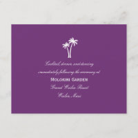 Palm Trees Wedding Reception Card - Purple