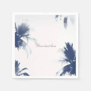 Palm Trees White Glamour Chic Modern Tropical Napkin