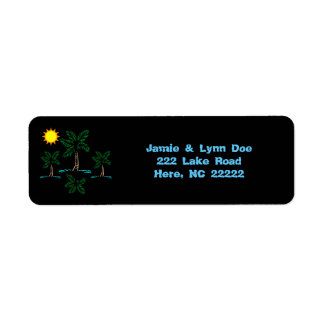 Palm Trees With Sun Address Labels