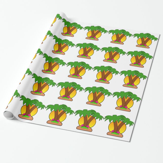 Palm Trees Wrapping Paper (Unrolled)