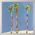 Palm Trio-Poster Poster<br><div class="desc">a trio of palms rendered in acrylic on wood panel</div>