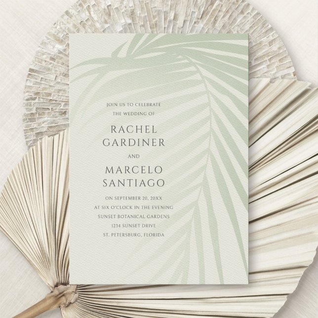Palm Tropical Beach Destination Wedding Invitation (Creator Uploaded)
