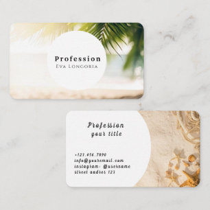 Palm Tropical Beach Summer Marine Business Card