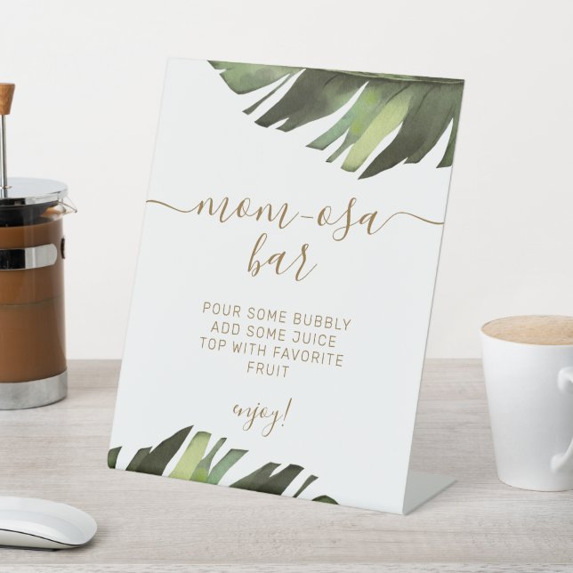 Palm Tropical Floral Shower Momosa Bar Sign (In SItu)