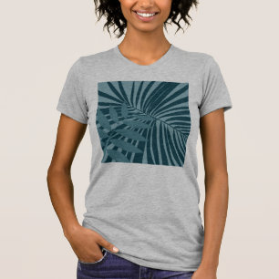 palm & tropical leaf abstract in blue green grey T-Shirt