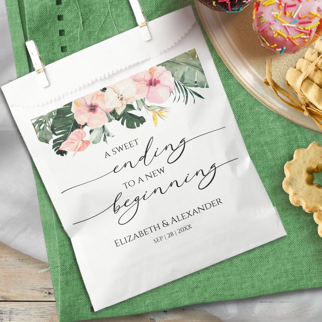 Palm Tropical | Sweet Ending New Begin Wedding Favour Bags (Creator Uploaded)